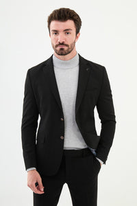 Bojoni Torretta Slim Fit Black Blazer