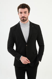 Bojoni Torretta Slim Fit Black Blazer