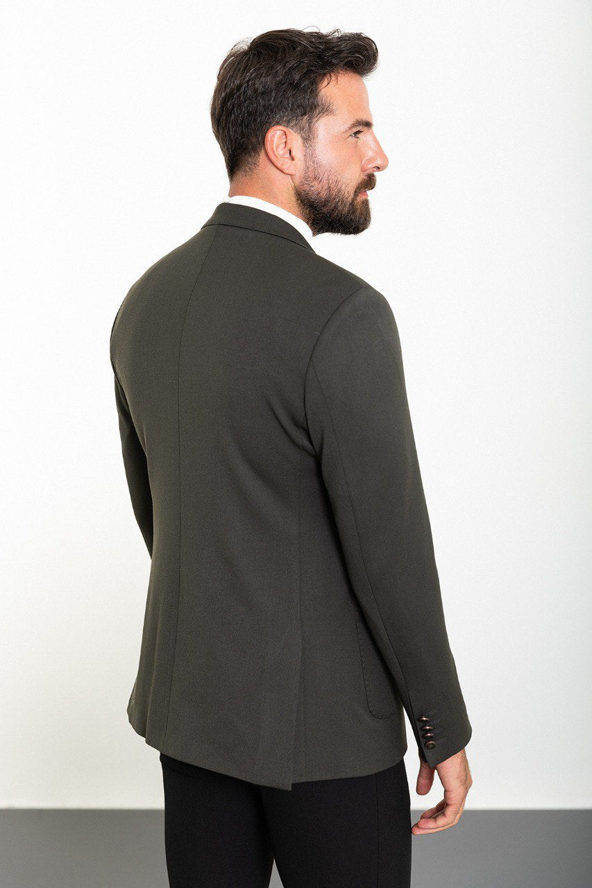 Bojoni Torretta Slim Fit Double Breasted Charcoal Blazer