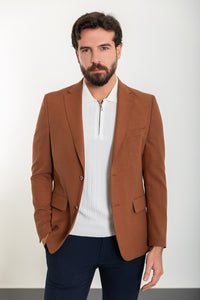 Bojoni Torretta Slim Fit Brown Blazer