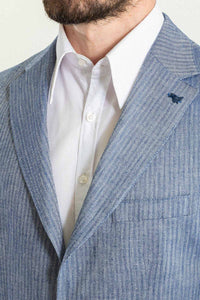 Bojoni Torretta Slim Fit Blue Plaid Blazer