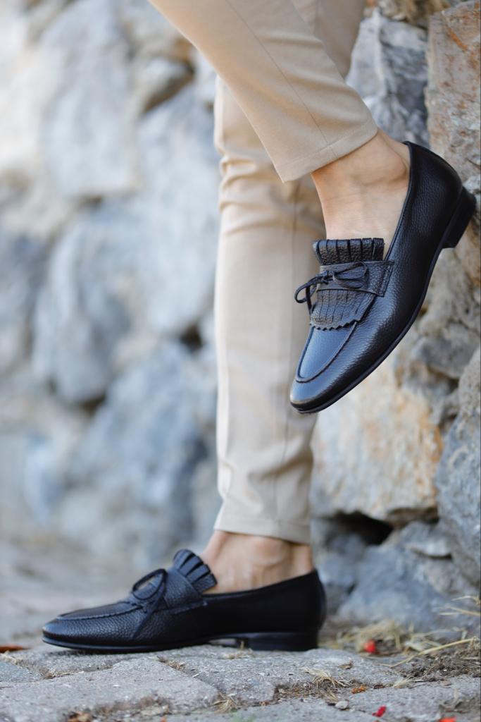 Bojoni Uluwatu Double Buckle Black Detailed Loafer