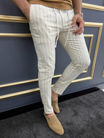 Load image into Gallery viewer, Bojoni Uluwatu Slim Fit Beige Rope Detailed Trouser
