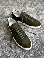 Load image into Gallery viewer, Bojoni Amato Special Edition Rubber Sole Suede Leather Khaki Sneakers
