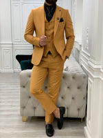 Load image into Gallery viewer, Montreal Mustard Slim Fit Suit-baagr.myshopify.com-1-BOJONI

