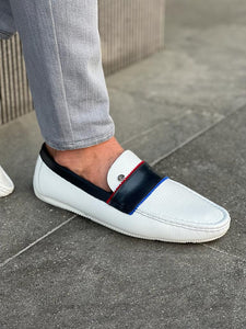 Giovanni Mannelli Stripe Detailed Roc White Shoes