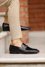 Load image into Gallery viewer, Bojoni Uluwatu  Custom Striped Black Loafer
