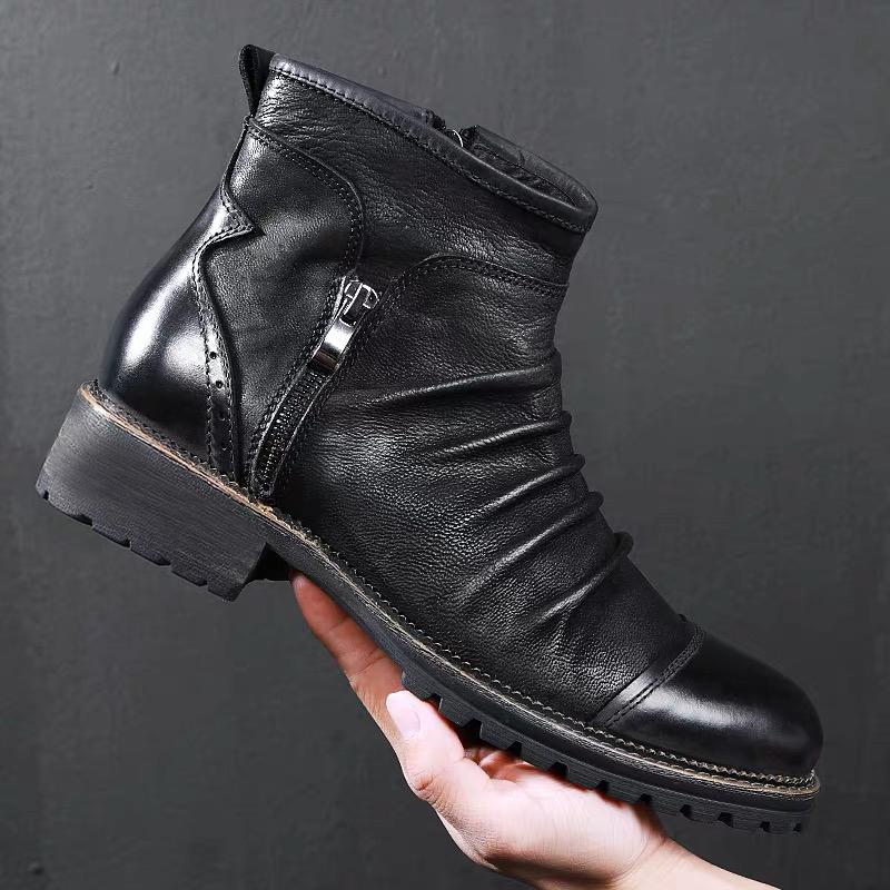 Wrinkled Leather Boots-baagr.myshopify.com-shoes2-BOJONI