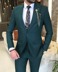 Bojoni Montreal Slim Fit Green Suit