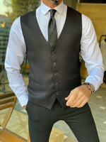 Load image into Gallery viewer, Forenza Black Slim Fit Wool Vest-baagr.myshopify.com-suit-BOJONI
