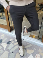 Load image into Gallery viewer, Bastoni Dark Brown Slim Fit Linen Pants-baagr.myshopify.com-Pants-BOJONI
