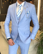 Load image into Gallery viewer, Bojoni Montreal Slim Fit Sky Blue Suit
