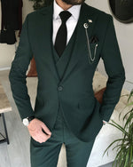 Load image into Gallery viewer, Bojoni Amato Slim Fit Dark Green Suit
