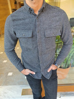Load image into Gallery viewer, Bojo Black Slim Fit Lumberjack Shirt-baagr.myshopify.com-Shirt-BOJONI
