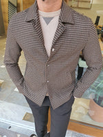 Load image into Gallery viewer, Clemson Brown Slim Fit Plaid Jacket-baagr.myshopify.com-Jacket-brabion
