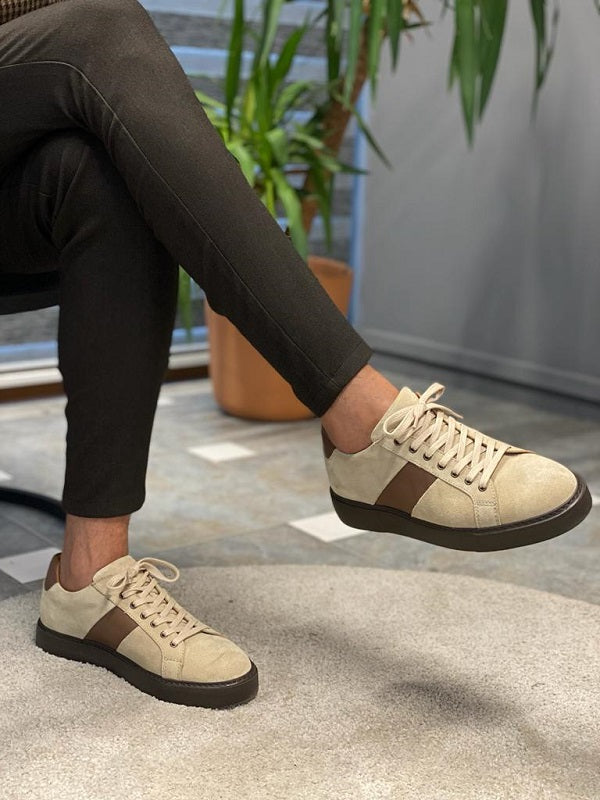 Nadeli Beige Suede Mid-Top Sneakers-baagr.myshopify.com-shoes2-BOJONI