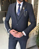 Load image into Gallery viewer, Bojoni Amato Slim Fit Navy Blue Suit
