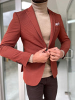 Load image into Gallery viewer, Lorelli Tile Slim Fit Peak Lapel Wool Blazer-baagr.myshopify.com-blazers-BOJONI
