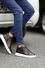 Load image into Gallery viewer, Bojoni Dover Brown High Top Sneakers

