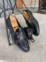 Load image into Gallery viewer, Bojoni Black Double Monk Strap Loafers-baagr.myshopify.com-shoes2-BOJONI
