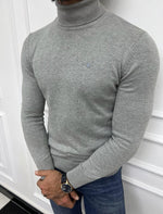 Load image into Gallery viewer, Leon Slim Fit Grey Turtleneck Sweater
