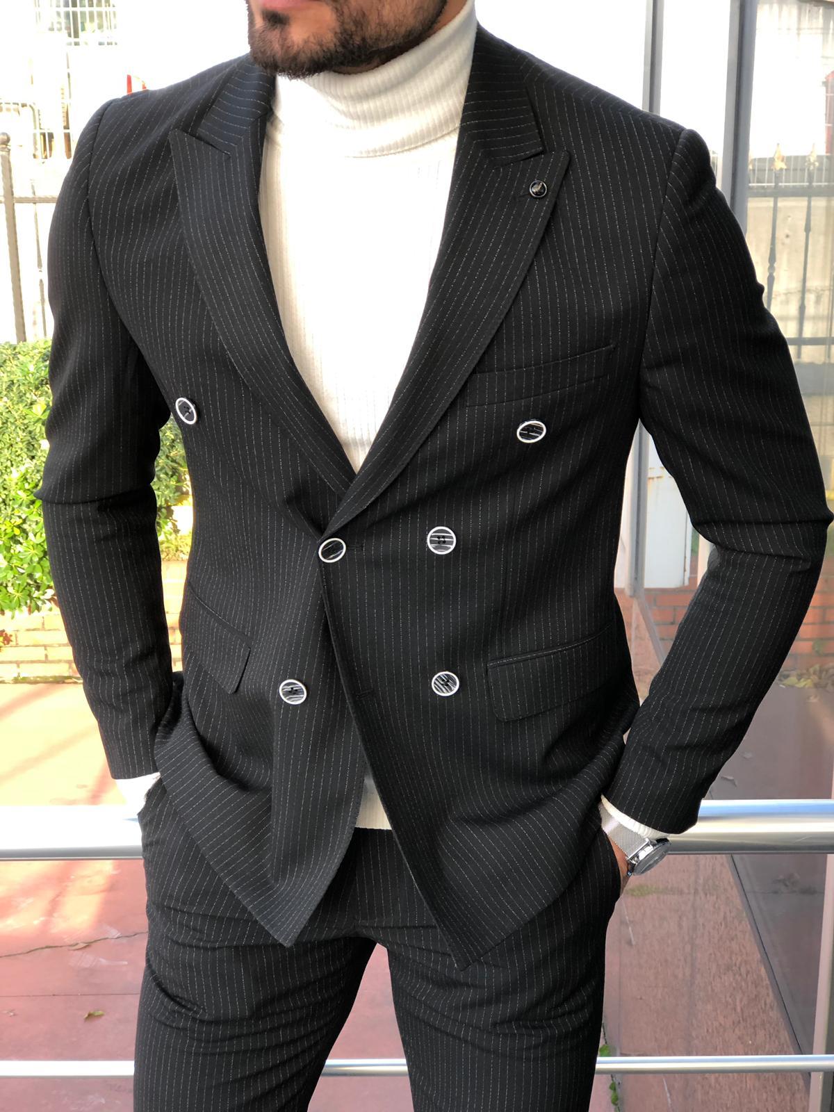 Torino Black Double Breasted Suit-baagr.myshopify.com-suit-BOJONI