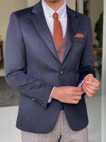 Load image into Gallery viewer, Bojo Navy Blue Slim Fit Notch Lapel Wool Suit-baagr.myshopify.com-suit-BOJONI
