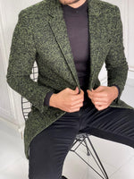 Load image into Gallery viewer, Clemson Green Slim Fit Wool Long Coat-baagr.myshopify.com-Jacket-brabion
