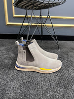 Load image into Gallery viewer, Bojoni Beige Suede Chelsea Boots
