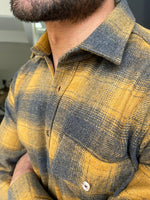 Load image into Gallery viewer, Bojo Mustard Slim Fit Plaid Lumberjack Shirt-baagr.myshopify.com-Shirt-BOJONI
