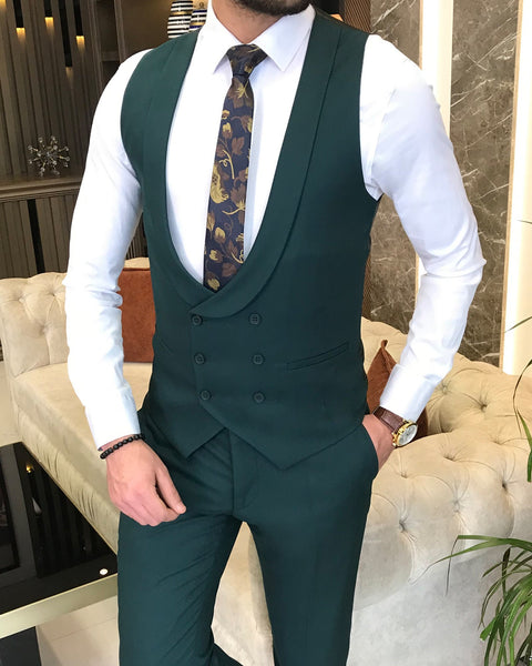 Bojoni Montreal Slim Fit Green Suit Bojoni