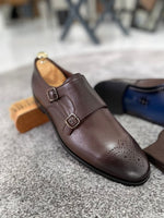 Load image into Gallery viewer, Nadeli Brown Double Monk Straps-baagr.myshopify.com-shoes2-BOJONI
