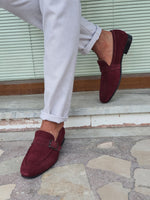 Load image into Gallery viewer, Henderson Claret Red Suede Buckle Loafers-baagr.myshopify.com-shoes2-brabion
