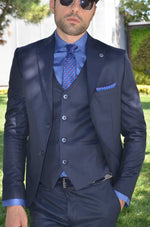 Load image into Gallery viewer, Gravano Slim-Fit Suit Vest Blue-baagr.myshopify.com-suit-BOJONI
