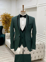 Load image into Gallery viewer, Partoni Royal Shawl Green Slim Fit Tuxedo-baagr.myshopify.com-1-BOJONI
