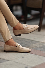 Load image into Gallery viewer, Ace Toka Detailed Neolite Beige Suede Loafer

