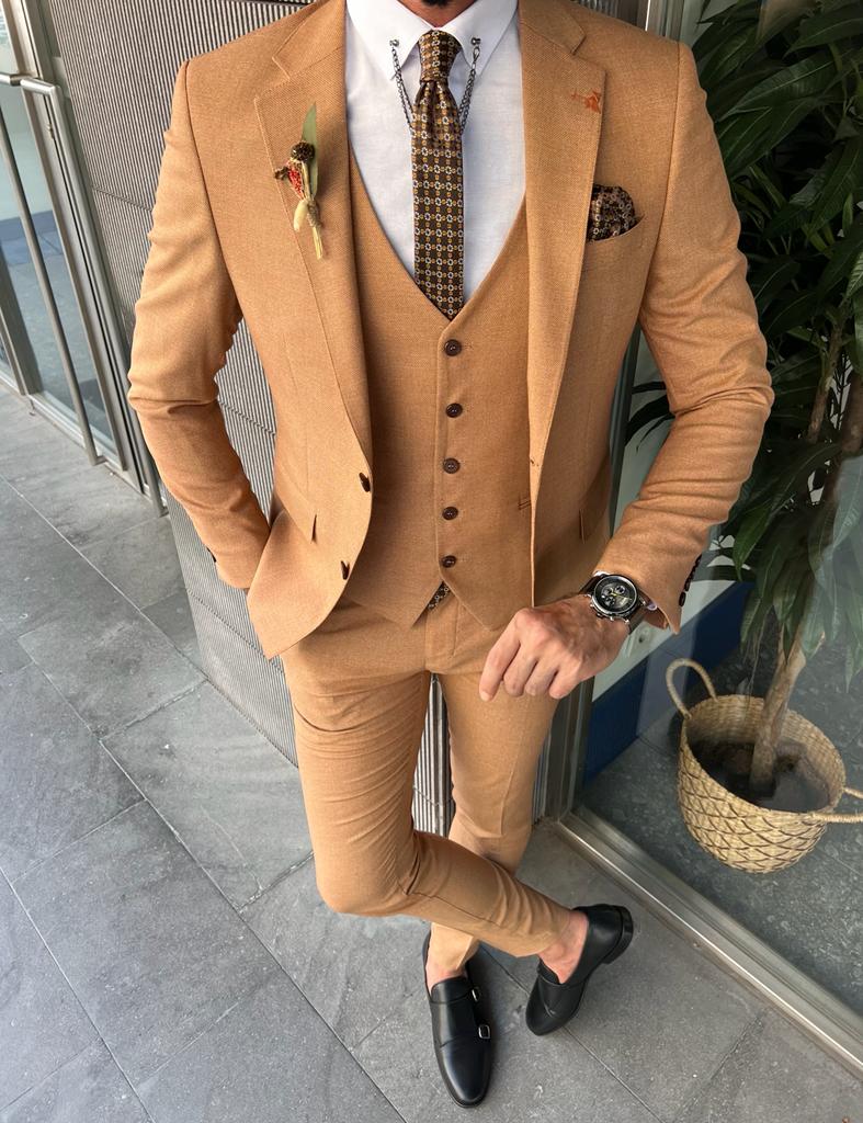 Ace New Season Slim Fit Brown Suit