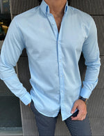 Load image into Gallery viewer, Giovanni Mannelli Slim Fit Blue Italian Fit Shirt
