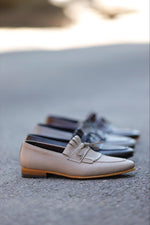 Load image into Gallery viewer, Bojoni Uluwatu  Double Buckle Beige Loafer
