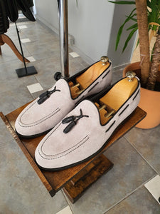 Bojo Giotto Suede Grey Tasseled Loafer-baagr.myshopify.com-shoes2-BOJONI