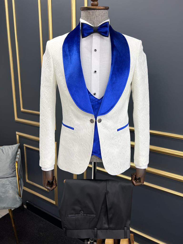 Rick Slim Fit Custom Design White Tuxedo