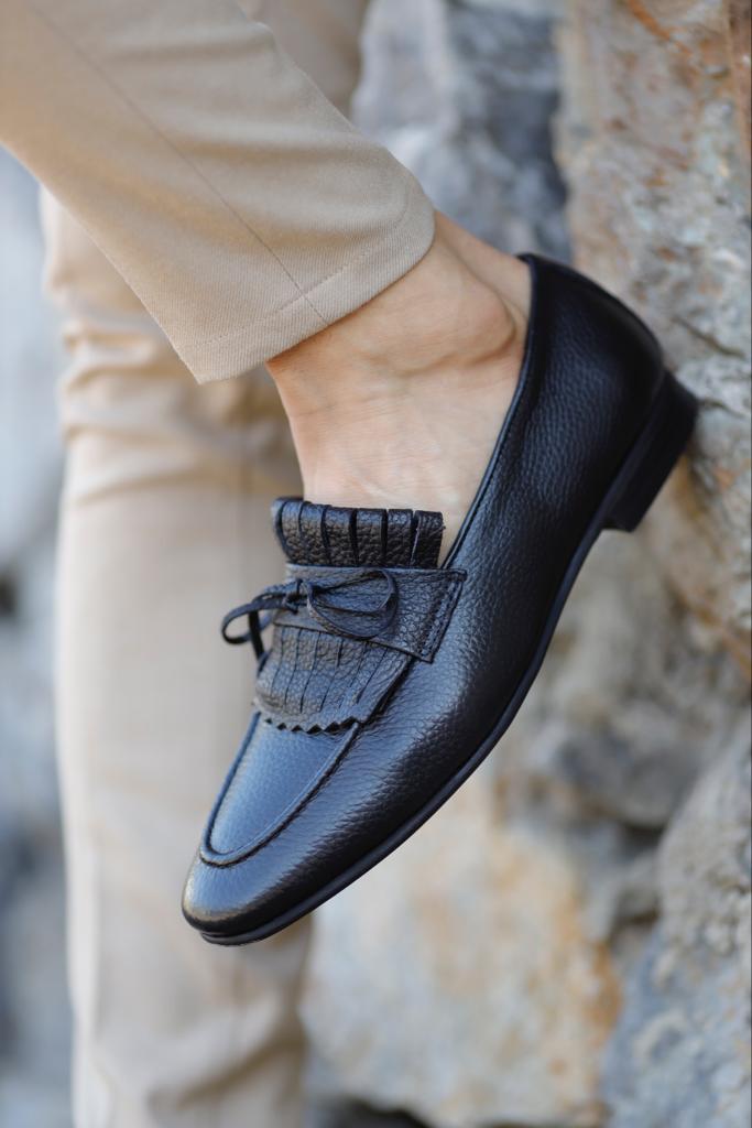 Bojoni Uluwatu Double Buckle Black Detailed Loafer