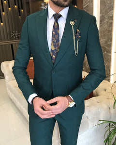 Bojoni Montreal Slim Fit Green Suit