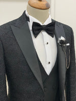 Load image into Gallery viewer, Partoni Diamond Black Slim Fit Tuxedo
