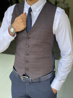 Load image into Gallery viewer, Forenza Brown Slim Fit Wool Vest-baagr.myshopify.com-suit-BOJONI
