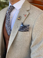 Load image into Gallery viewer, Abruzzo Beige Slim Fit Wool Suit-baagr.myshopify.com-suit-BOJONI
