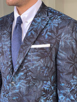 Load image into Gallery viewer, Bojo Navy Blue Slim Fit Tropical Blazer-baagr.myshopify.com-blazers-BOJONI
