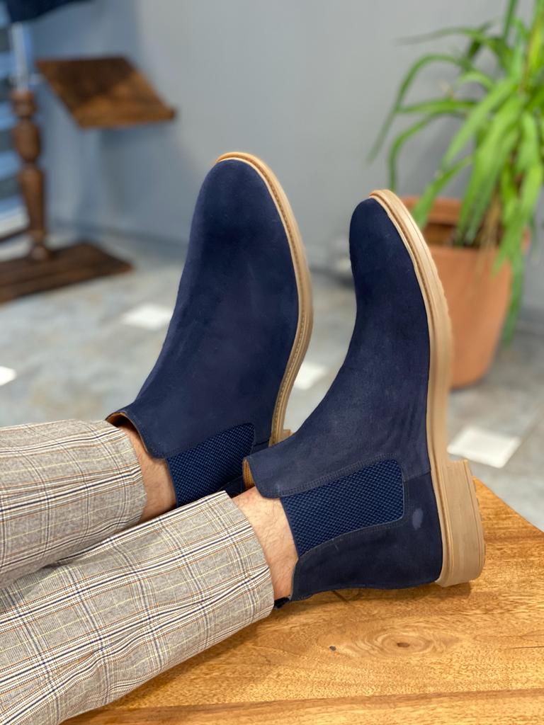 Ankle Booties Navy Suede Ankle Navy Chelsea Boots Womens