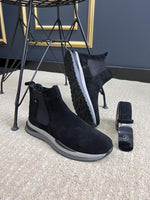 Load image into Gallery viewer, Bojoni Black Suede Chelsea Boots
