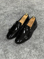 Louis Special Edition Neolite Sole Double Monk Shiney Leather Black ...